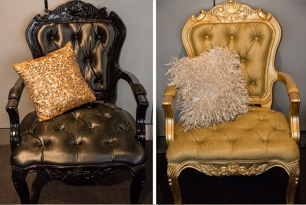Masquerade Gold and Black Armchairs