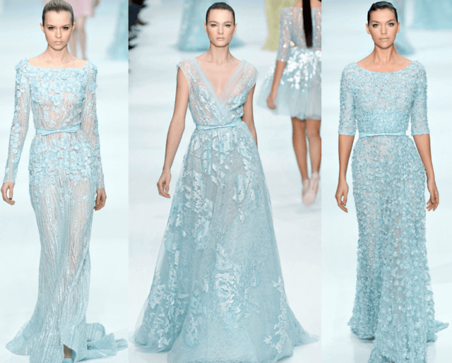 Icy blue couture wedding dresses