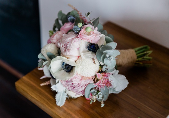 bouquet of pastel wedding flowers