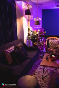 Tribale elegance with purple back lit room